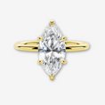 Load image into Gallery viewer, 6-Prong Marquise Solitaire Moissanite Engagement Ring With Hidden Halo