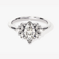 Load image into Gallery viewer, Vintage Halo Marquise Cut Moissanite Engagement Ring