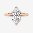6-Prong Marquise Solitaire Moissanite Engagement Ring With Hidden Halo