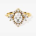 Load image into Gallery viewer, Vintage Halo Oval Cut Moissanite Engagement Ring