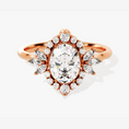 Load image into Gallery viewer, Vintage Halo Oval Cut Moissanite Engagement Ring
