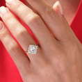 Load image into Gallery viewer, Vintage Halo Oval Cut Moissanite Engagement Ring