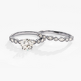 Load image into Gallery viewer, Vintage Milgrain Round Cut Moissanite Engagement Ring Bridal Set