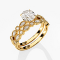 Load image into Gallery viewer, Vintage Milgrain Round Cut Moissanite Engagement Ring Bridal Set