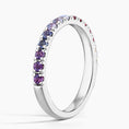 Violet Aura Ombre Half Eternity Gemstone Wedding Band-2.0 mm