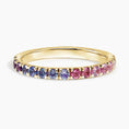 Violet Aura Ombre Half Eternity Gemstone Wedding Band-2.0 mm