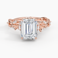 Whispering Vines Emerald Cut Moissanite Engagement Ring