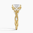 Whispering Vines Emerald Cut Moissanite Engagement Ring