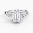 Whispering Vines Emerald Cut Moissanite Engagement Ring