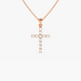 Load image into Gallery viewer, 0.22 CTW Classic Round Cut Moissanite Cross Pendant Necklace