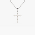Load image into Gallery viewer, 0.22 CTW Classic Round Cut Moissanite Cross Pendant Necklace