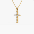 Load image into Gallery viewer, 0.22 CTW Classic Round Cut Moissanite Cross Pendant Necklace