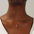 Load image into Gallery viewer, 0.22 CTW Classic Round Cut Moissanite Cross Pendant Necklace