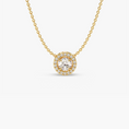 Load image into Gallery viewer, 0.34 CTW Halo Round Cut Moissanite Pendant Necklace