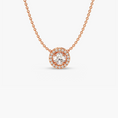 Load image into Gallery viewer, 0.34 CTW Halo Round Cut Moissanite Pendant Necklace