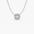 Load image into Gallery viewer, 0.34 CTW Halo Round Cut Moissanite Pendant Necklace