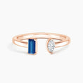 Load image into Gallery viewer, Sapphire Baguette and Marquise Moissanite Toi et Moi Promise Ring