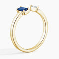 Load image into Gallery viewer, Sapphire Baguette and Marquise Moissanite Toi et Moi Promise Ring