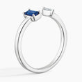 Load image into Gallery viewer, Sapphire Baguette and Marquise Moissanite Toi et Moi Promise Ring