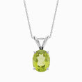 Load image into Gallery viewer, 2.0 CT Radiant Green Oval Peridot Pendant Necklace