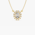 Load image into Gallery viewer, 1.36 CTW Oval Cut Halo Moissanite Pendant Necklace