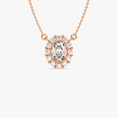 Load image into Gallery viewer, 1.36 CTW Oval Cut Halo Moissanite Pendant Necklace