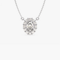 Load image into Gallery viewer, 1.36 CTW Oval Cut Halo Moissanite Pendant Necklace