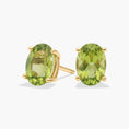 Load image into Gallery viewer, 2.0 CTW Classic Oval Peridot Solitaire Stud Earrings
