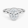Oval Cut Bezel Moissanite Engagement Ring