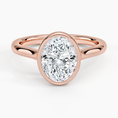 Oval Cut Bezel Moissanite Engagement Ring