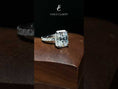 Refined Radiant Moissanite Halo Engagement Ring