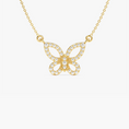 Load image into Gallery viewer, 0.2 CTW Round Cut Butterfly Moissanite Pendant Necklace