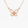 Load image into Gallery viewer, 0.2 CTW Round Cut Butterfly Moissanite Pendant Necklace