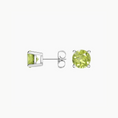 Load image into Gallery viewer, Round Peridot Solitaire Stud Earrings