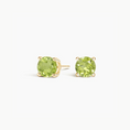 Load image into Gallery viewer, Round Peridot Solitaire Stud Earrings