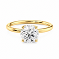 Round Lab-Grown Diamond Petal Prongs Solitaire Engagement Ring