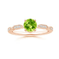 Solitaire Round Peridot with Moissanite Accents Promise Ring