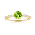 Solitaire Round Peridot with Moissanite Accents Promise Ring