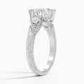 Custom Ring-4.0CT Vintage Engraved Oval Cut Three Stone Moissanite Engagement Ring
