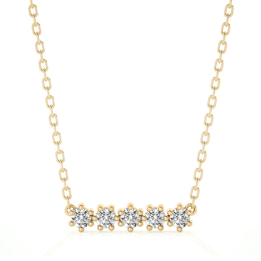 0.50ctw 5 Stone Moissanite Bar Necklace