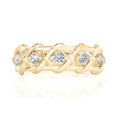 Load image into Gallery viewer, 0.5CT Round Cut Criss Cross Moissanite Wedding Band
