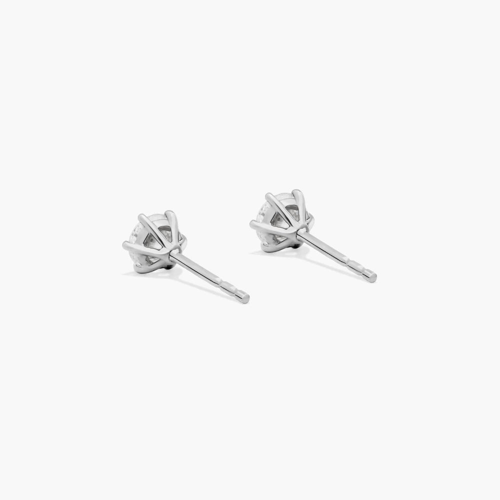 2ctw Six-Prong Round Cut Moissanite Basket Stud Earrings