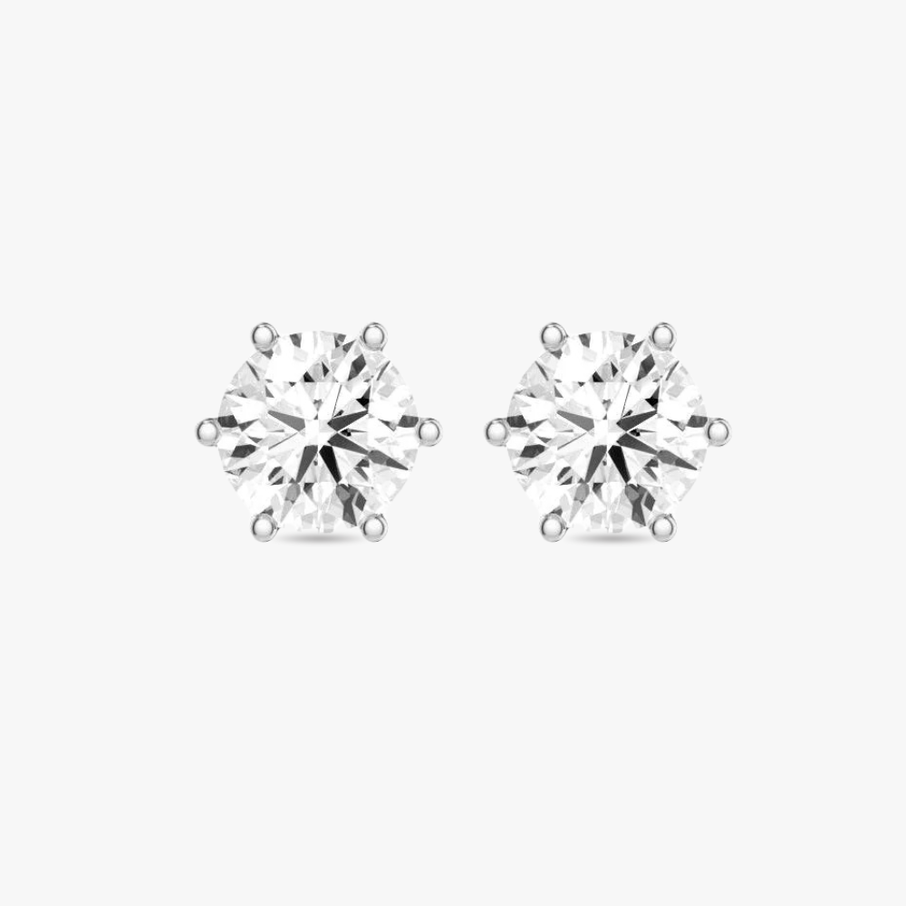 0.5ct Six-Prong Round Cut Moissanite Stud Earrings