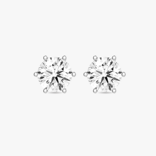 0.5ct Six-Prong Round Cut Moissanite Stud Earrings