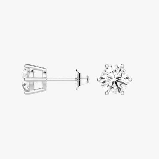 0.5ct Six-Prong Round Cut Moissanite Stud Earrings
