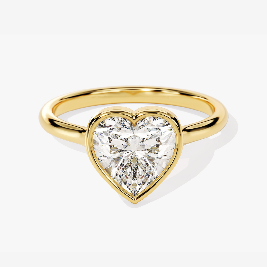 Heart Cut Bezel Moissanite Engagement Ring