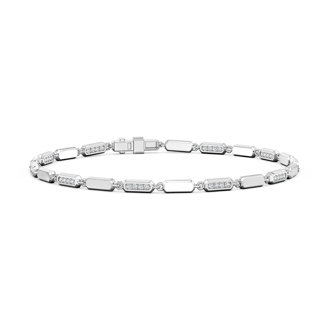 Octagon Link Moissanite Pavé Men’s Tennis Bracelet for Men