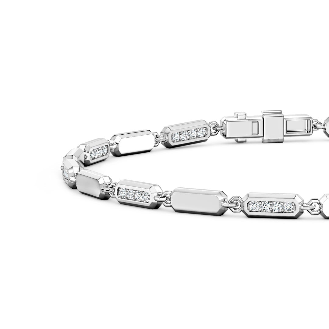 Octagon Link Moissanite Pavé Men’s Tennis Bracelet for Men