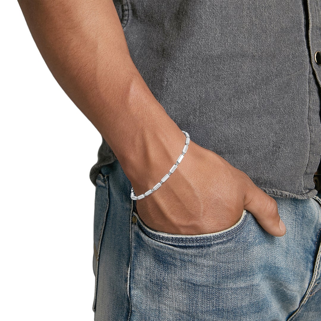 Octagon Link Moissanite Pavé Men’s Tennis Bracelet for Men