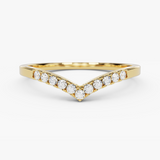 V-Shaped Moissanite Wedding Band-1.5 mm